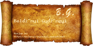 Belényi Gyöngyi névjegykártya