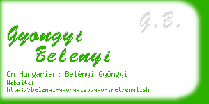 gyongyi belenyi business card